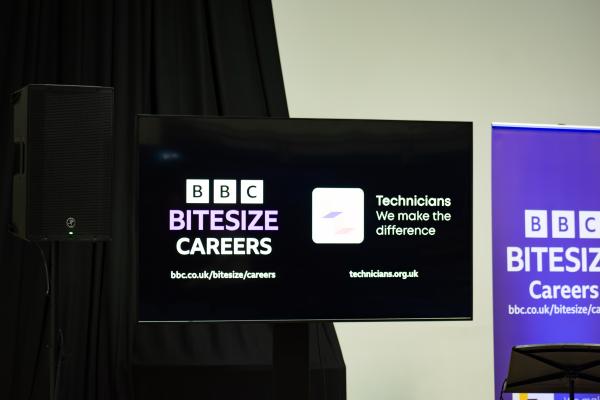 Photo of a TV Screen with the bbc bitesize information on it